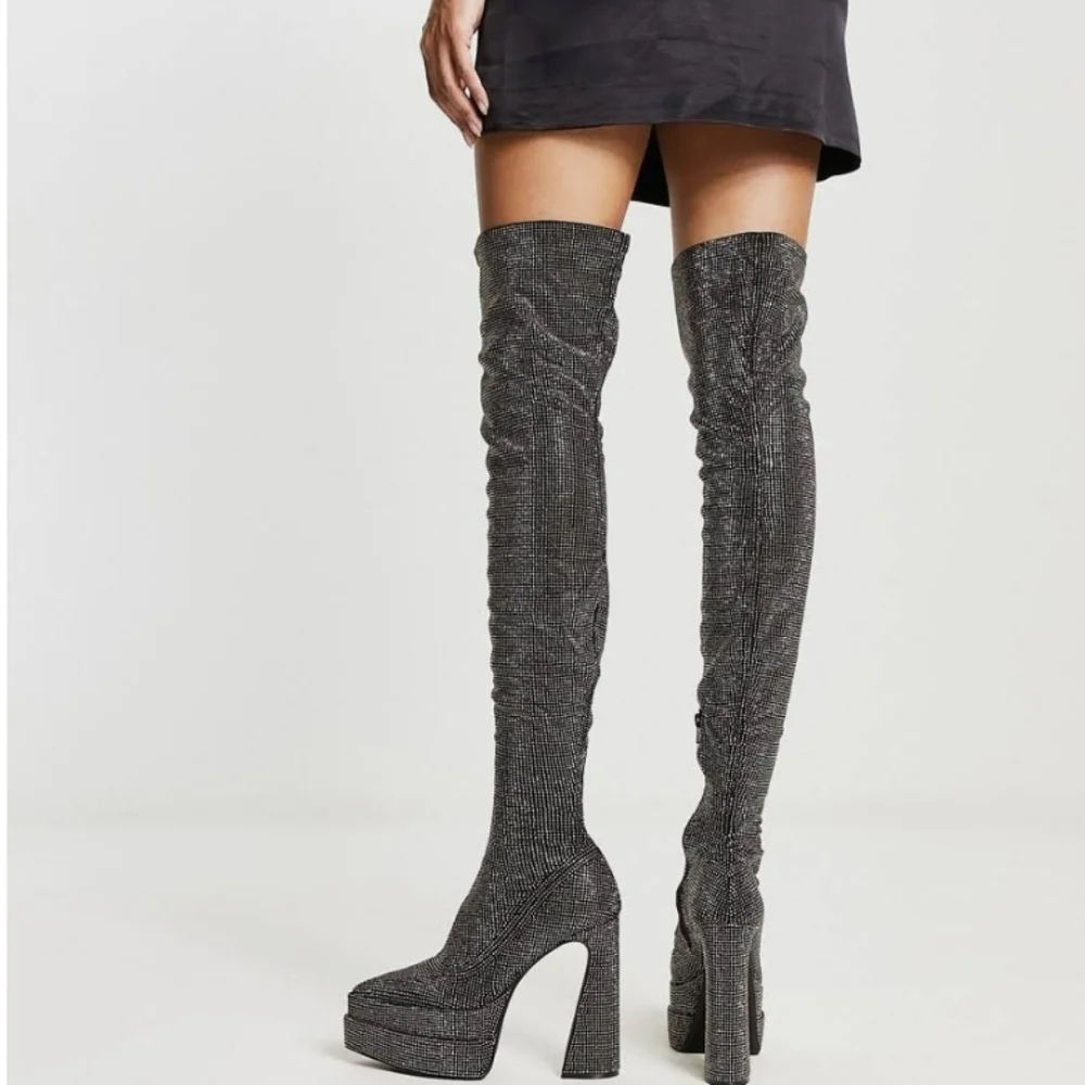 Steve Madden Sultry Rhinestone Over The Knee Platform Boots